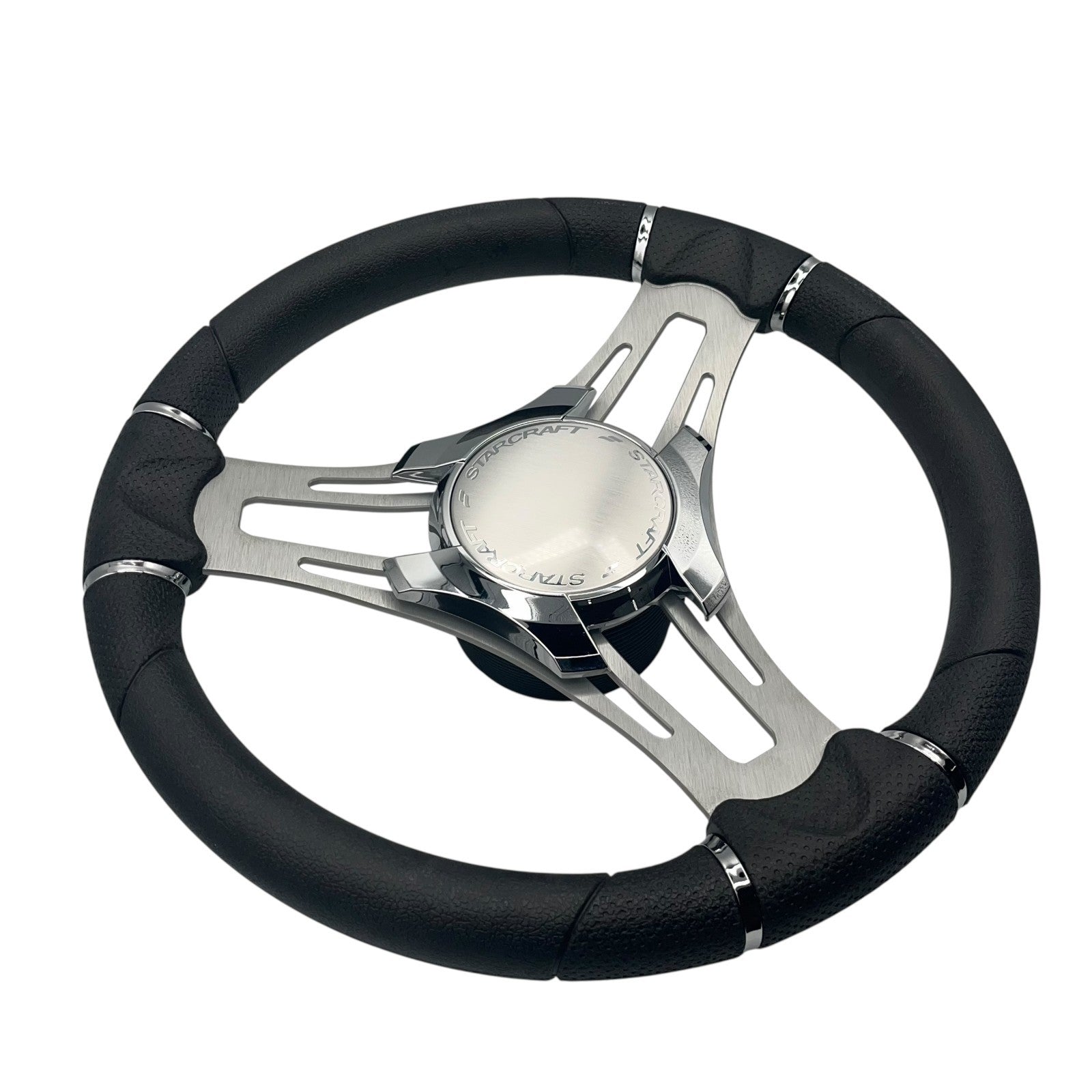 Verona Boat Steering Wheel Gray Brushed Aluminum Spokes | Starcraft Boats