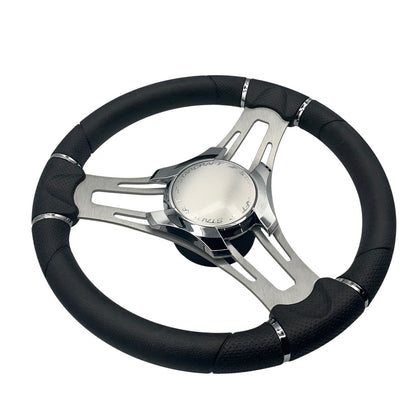 Verona Boat Steering Wheel Gray Brushed Aluminum Spokes | Starcraft Boats