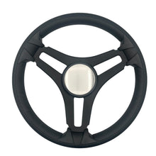 Gussi Italia Marine Steering Wheel Black Brushed Metal Spokes | Plain Dome