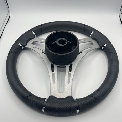 Verona Boat Steering Wheel Brush Alum Spoke | Harris Pontoon