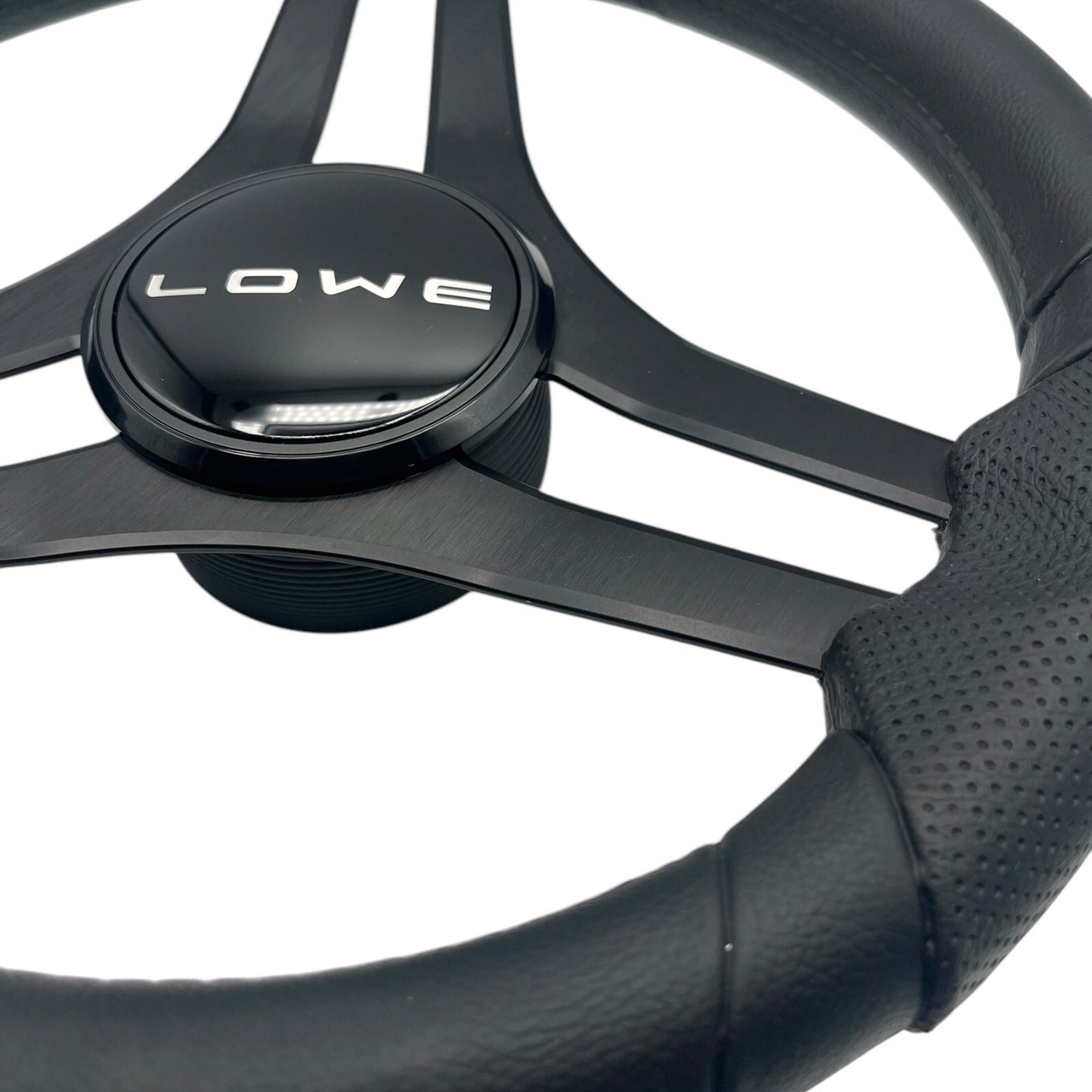 Molinara Marine Steering Wheel Black Brushed Aluminum Spokes | Lowe
