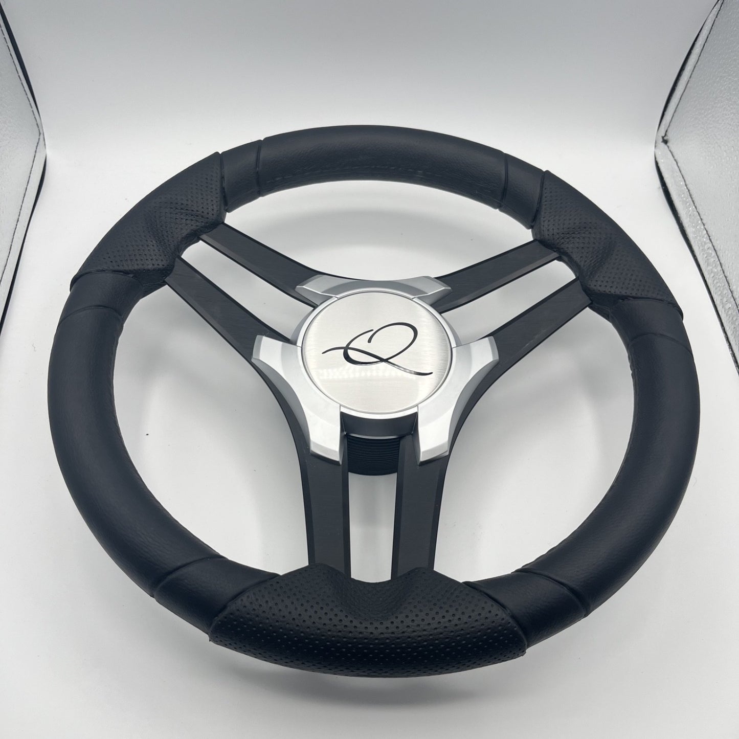 Molinara Marine Steering Wheel Black Brushed Alum Spokes | Apex