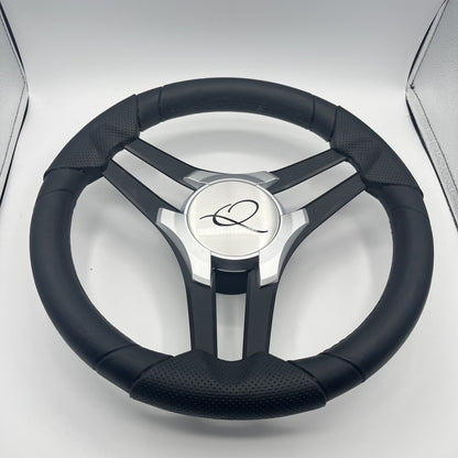 Molinara Marine Steering Wheel Black Brushed Alum Spokes | Apex