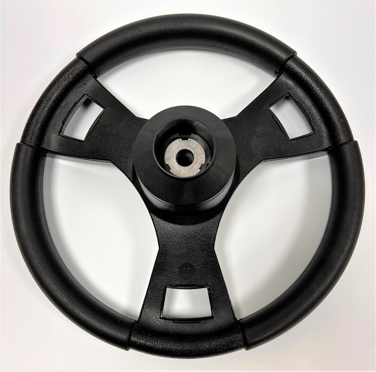 Model M013 Black/Silver Marine Steering KEYED HUB Soft Touch Rim ABS Spokes