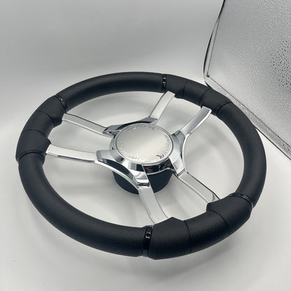 Malera Boat Steering Wheel Chrome Spokes | Smoker