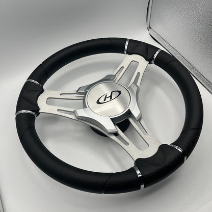 Verona Boat Steering Wheel Brush Alum Spoke KEYED or SPLINED HUB | Harris Kayot