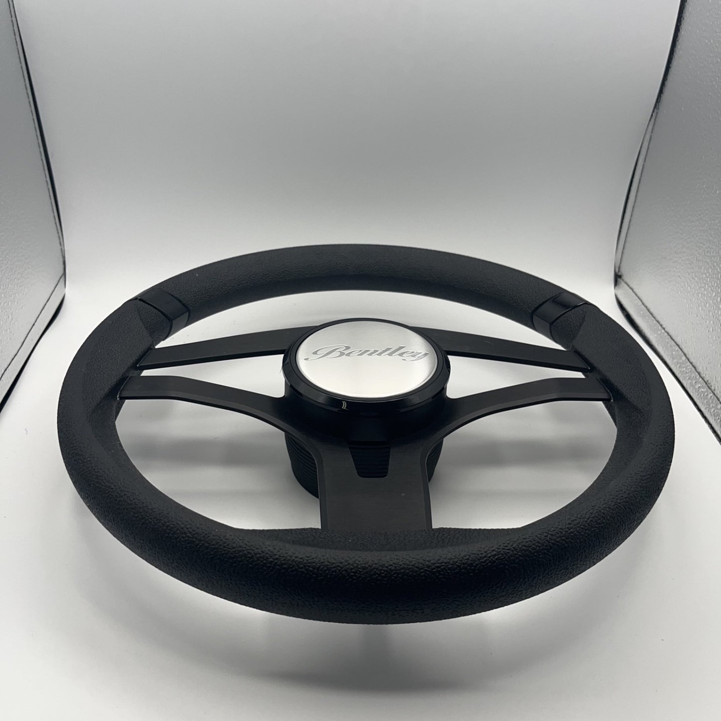 Badia Boat Steering Wheel Brushed Black Aluminum Spokes | Bentley