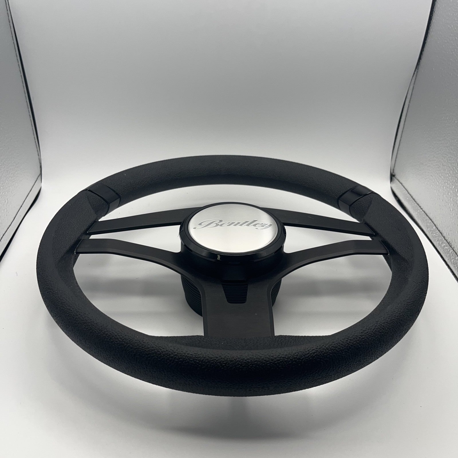 Badia Boat Steering Wheel Brushed Black Aluminum Spokes | Bentley