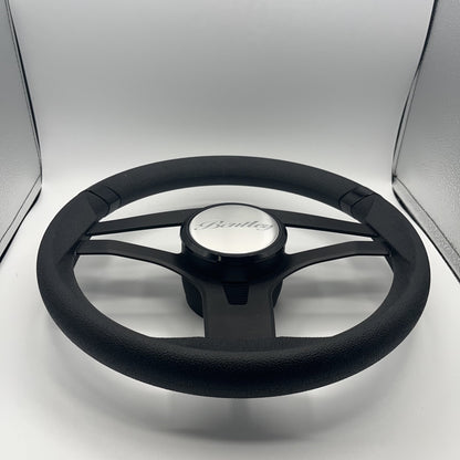 Badia Boat Steering Wheel Brushed Black Aluminum Spokes | Bentley