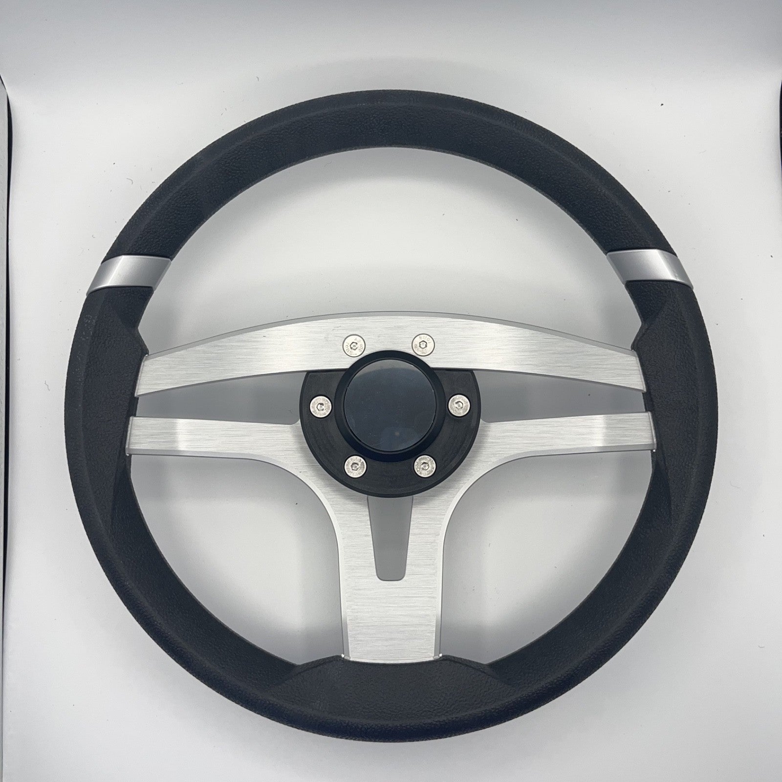 Badia Boat Steering Wheel Brushed Aluminum Spokes | Blank Snap-in