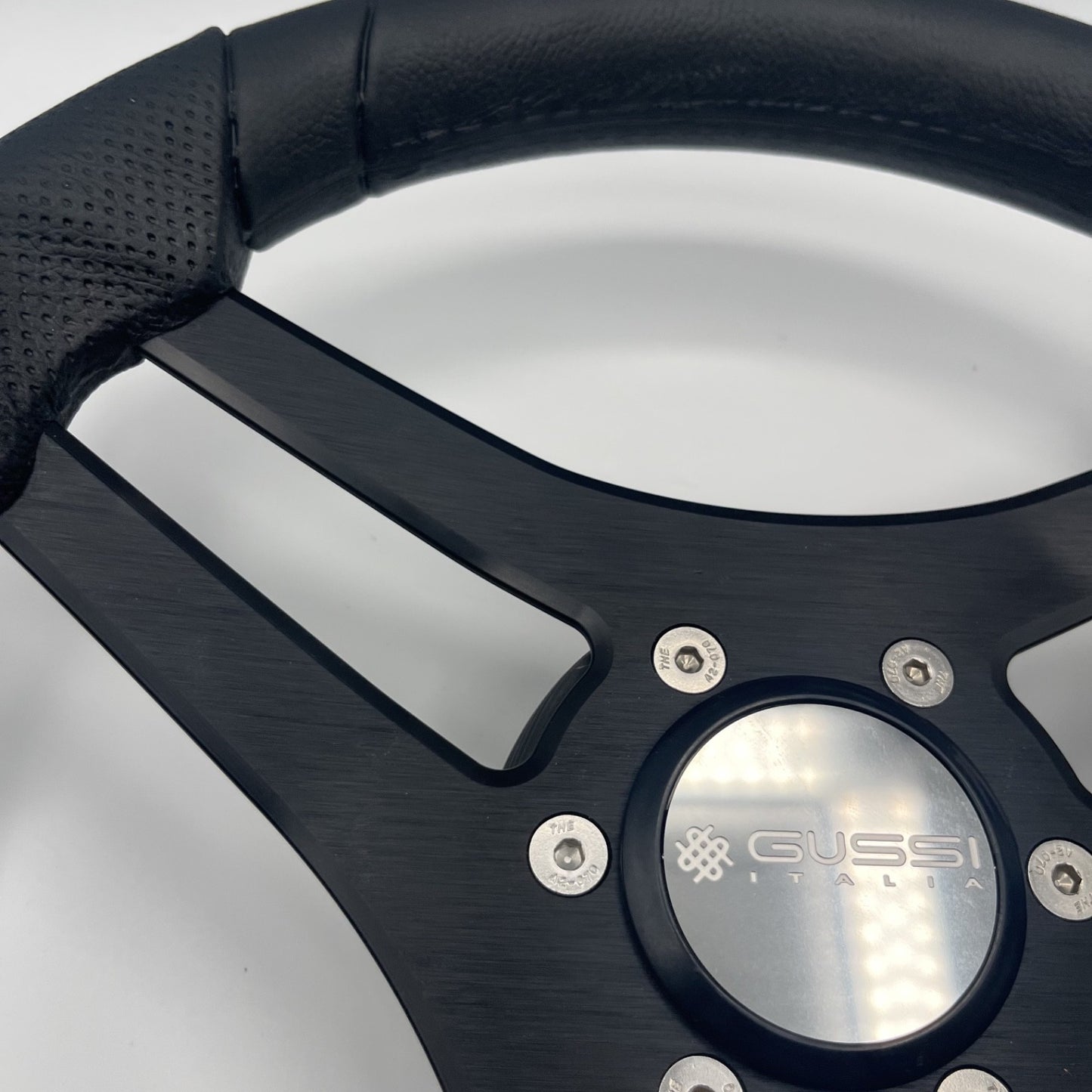 Molinara Marine Steering Wheel Black Brushed Alum Spokes | Gussi Italia