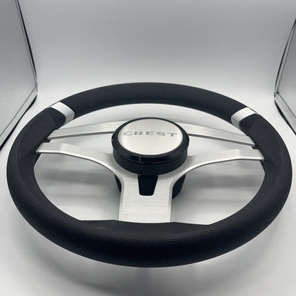 Badia Boat Steering Wheel Brushed Aluminum Spokes | Crest Boats