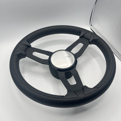 Gussi Italia Model 15 Steering Wheel Blk Brushed Alum Spokes | Gussi Logo