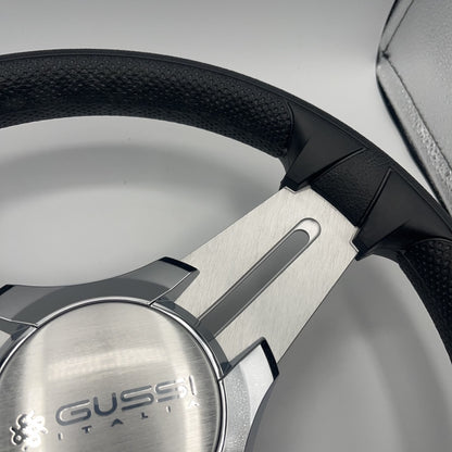 Model 15 Marine Steering Wheel Brushed Aluminum Spokes | Gussi Logo