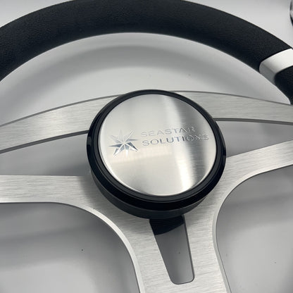Badia Boat Steering Wheel Brushed Aluminum Spokes | Seastar Solutions