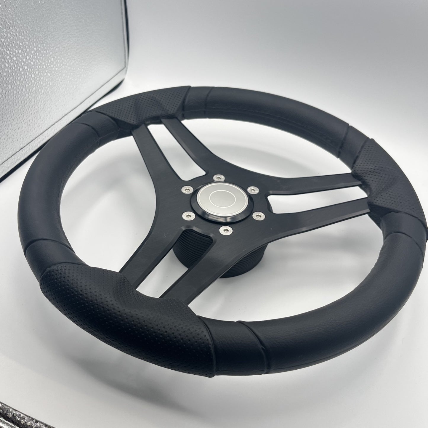 Molinara Marine Steering Wheel Black Brushed Alum Spokes | Target Style
