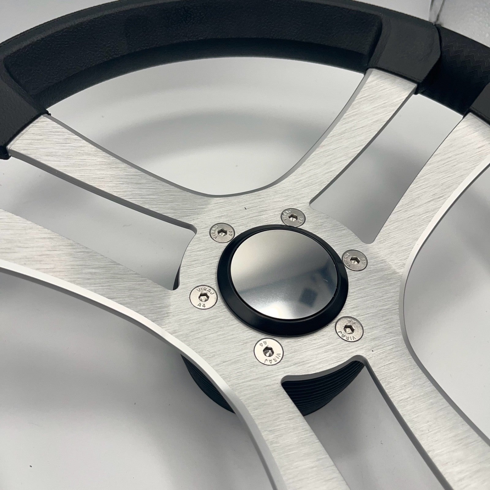 Benaco Boat Steering Wheel Brushed Aluminum Spokes | Blank Snap-in