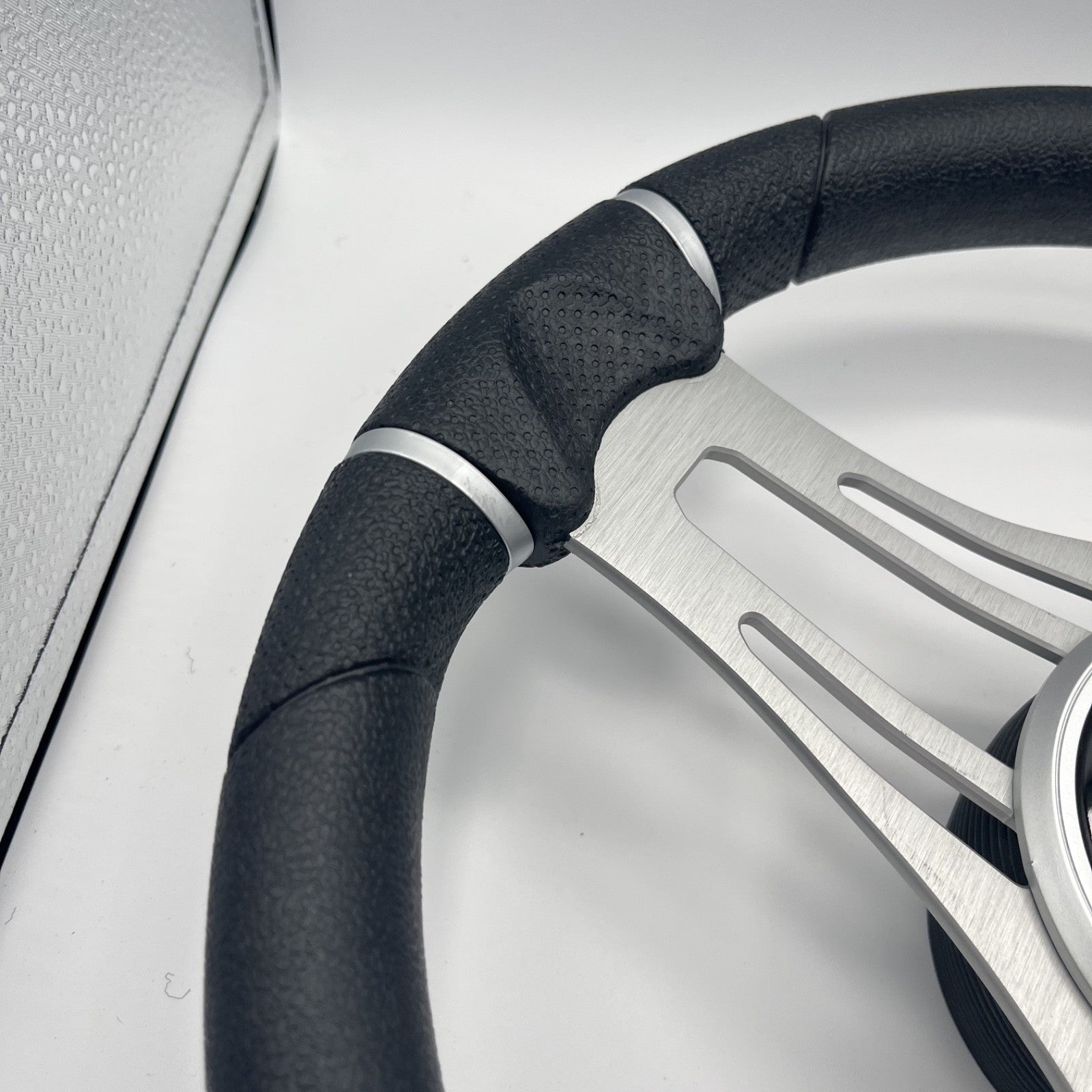 Gussi Italia Boat Steering Wheel Brushed Aluminum Spoke | Black Dome