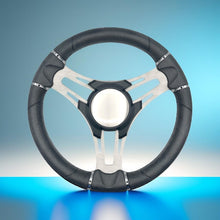 Verona Boat Steering Wheel Gray Brushed Aluminum Spokes | Plain