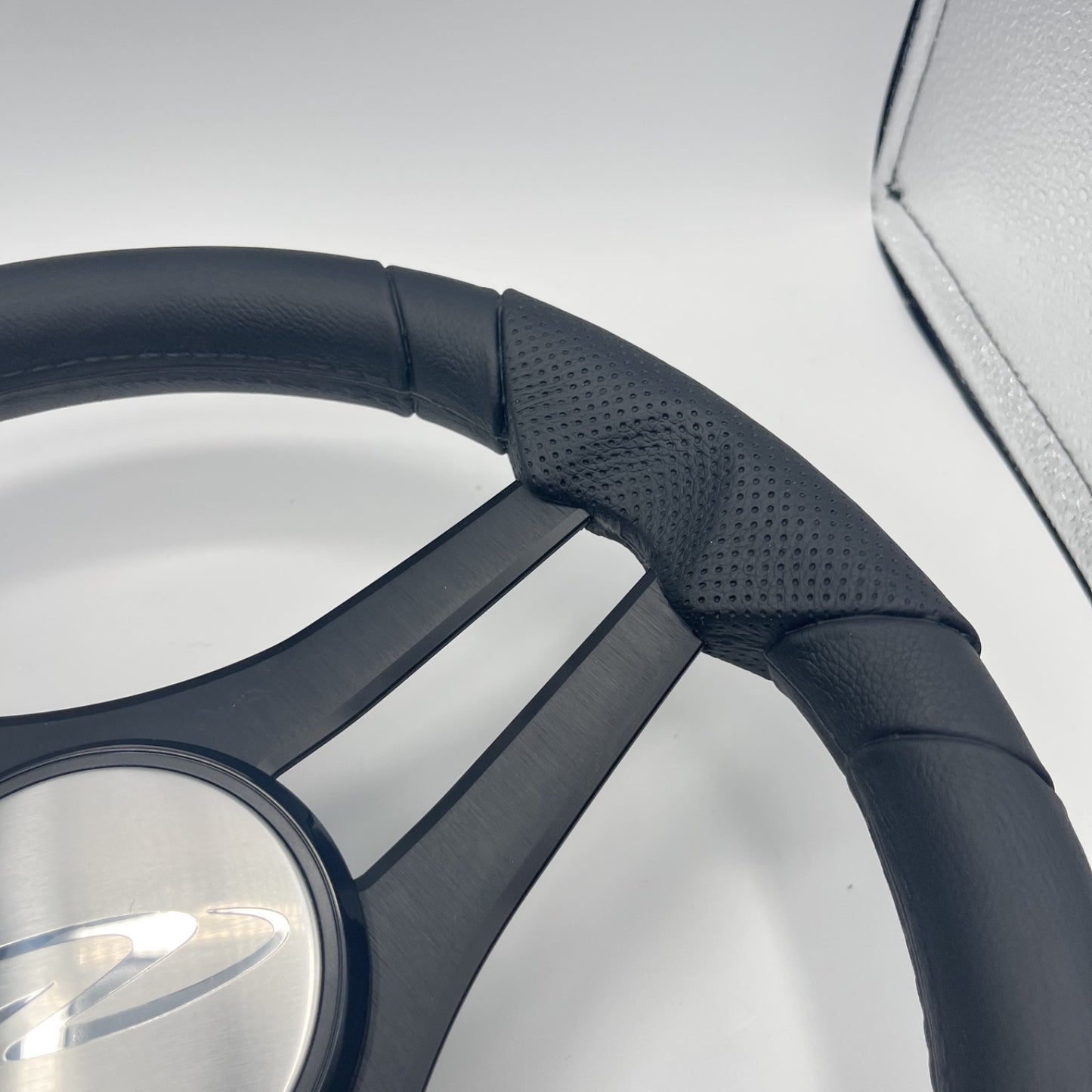 Molinara Marine Steering Wheel Black Brushed Alum Spokes | Regal