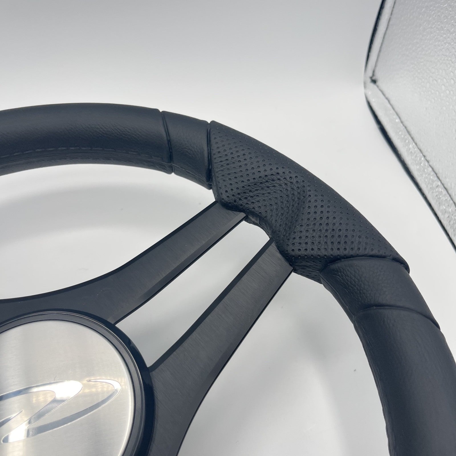 Molinara Marine Steering Wheel Black Brushed Alum Spokes | Regal