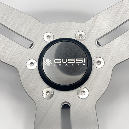 Model 15 Marine Steering Wheel Brushed Aluminum Spokes | Gussi Logo