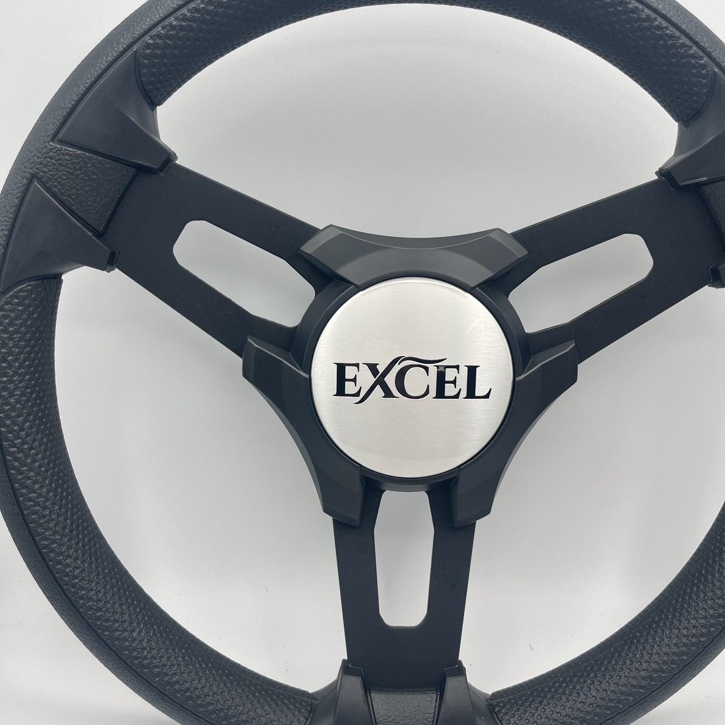 Gussi Italia Boat Model 15 Steering Wheel Black Brushed Alum Spokes |Blk Excel