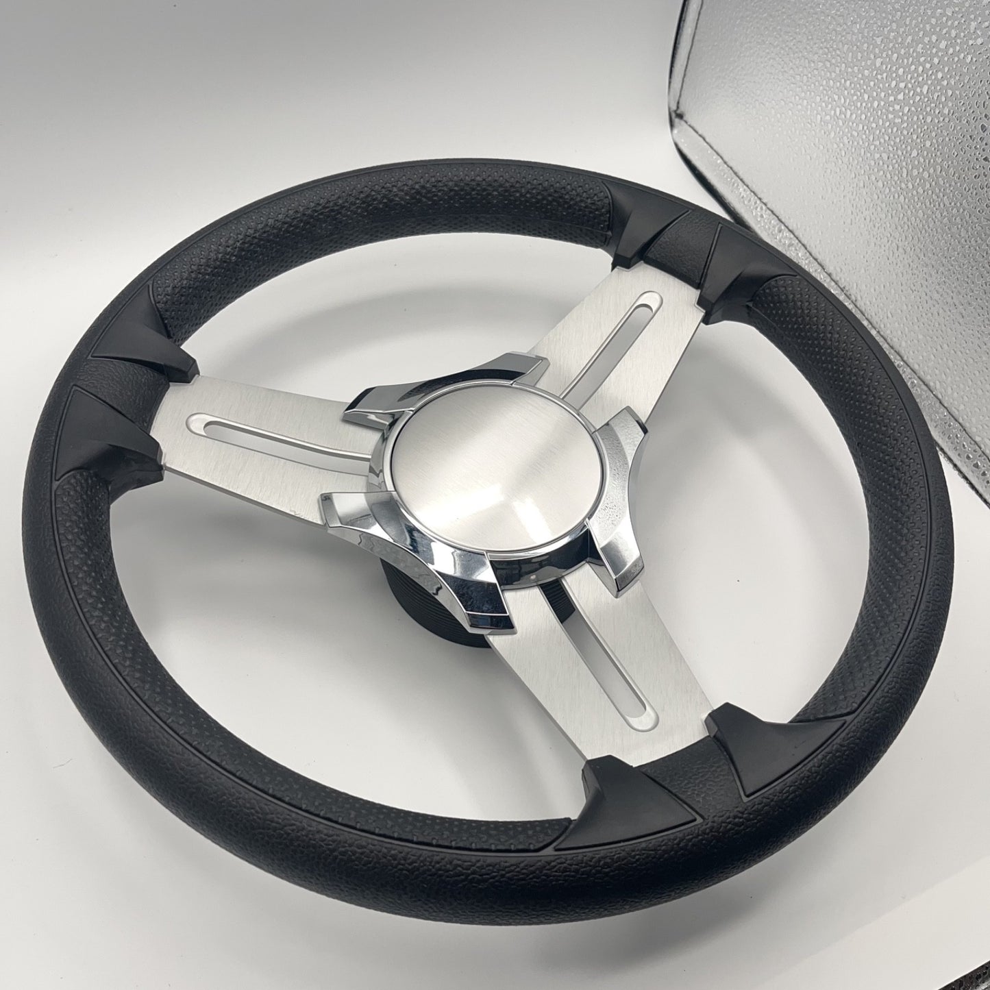 Model 15 Marine Steering Wheel Brushed Aluminum Spokes | Blank Center