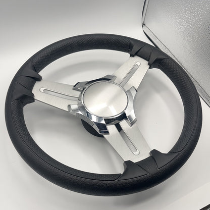 Model 15 Marine Steering Wheel Brushed Aluminum Spokes | Blank Center
