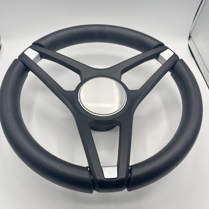 Molino Black w/Soft Touch Urethane Rim Boat Steering Wheel | Blank