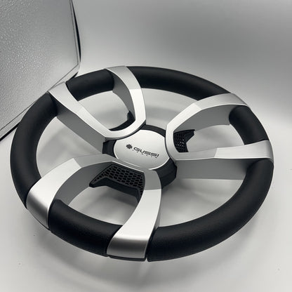 La Corte Boat Steering Wheel Silver Inserts | Gussi Italia Logo