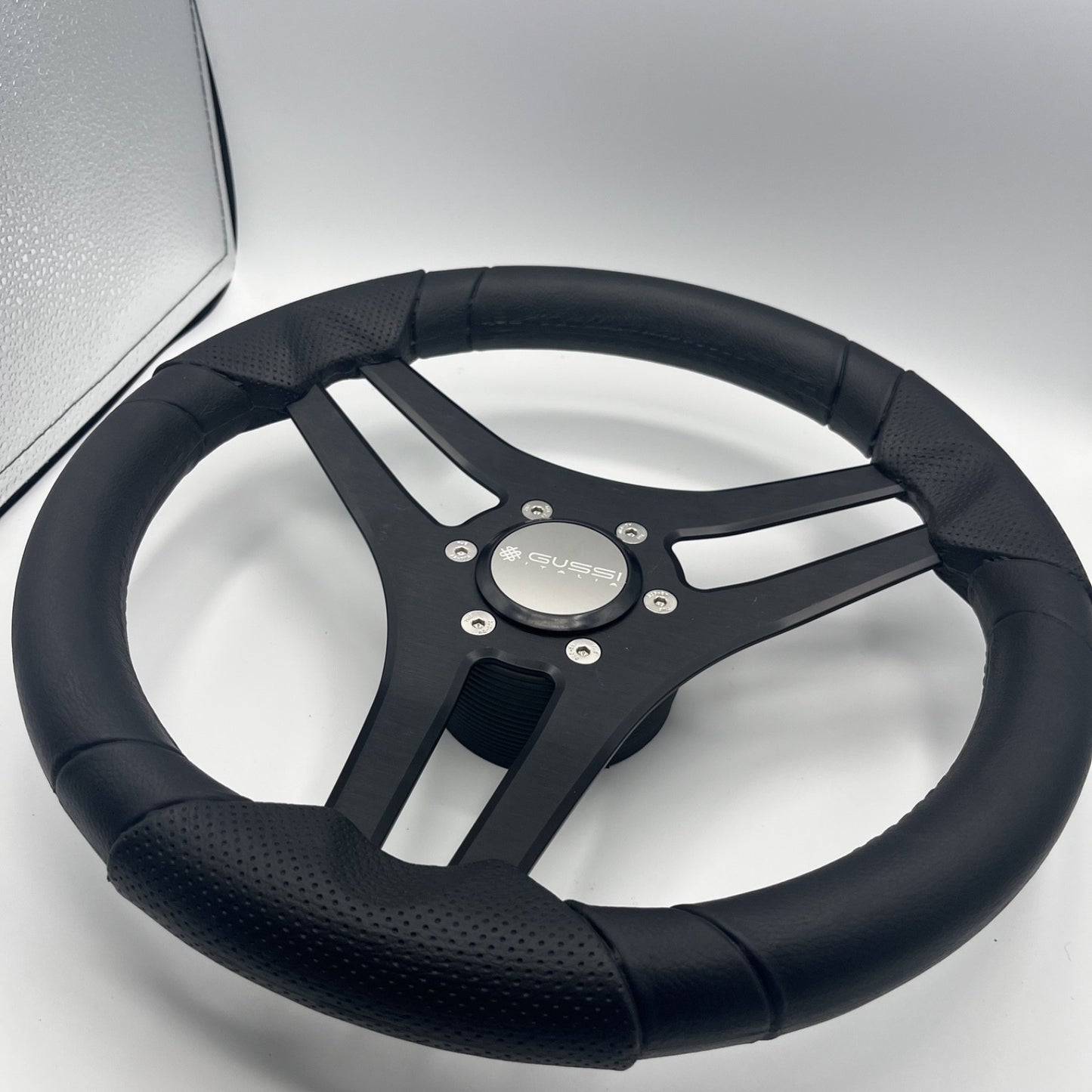 Molinara Marine Steering Wheel Black Brushed Alum Spokes | Gussi Italia