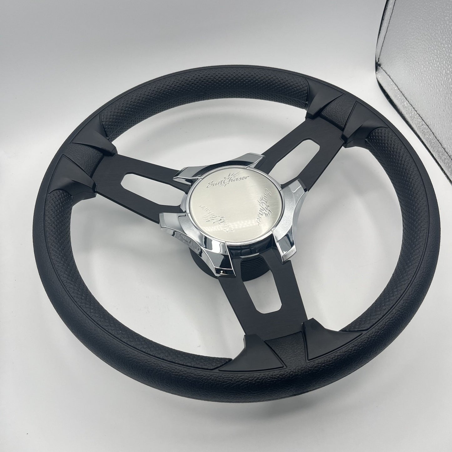 Gussi Italia Boat Model 15 Steering Wheel Black Brushed Alum Spokes | SunChaser