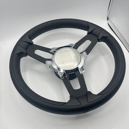 Gussi Italia Boat Model 15 Steering Wheel Black Brushed Alum Spokes | SunChaser