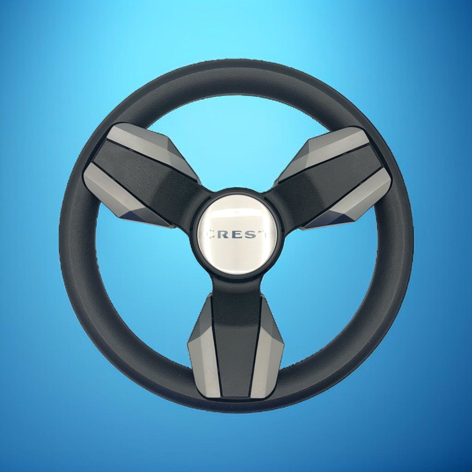 Collina Boat Steering Wheel Dark Gray Inserts - Crest - Keyed ONLY