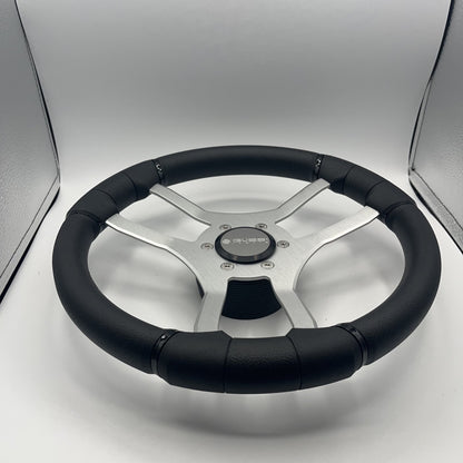 Malera Boat Steering Wheel Brushed Aluminum Spokes | Gussi Snap-in