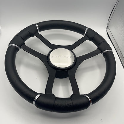 Malera Boat Steering Wheel Black Aluminum Spokes | Crest Boats
