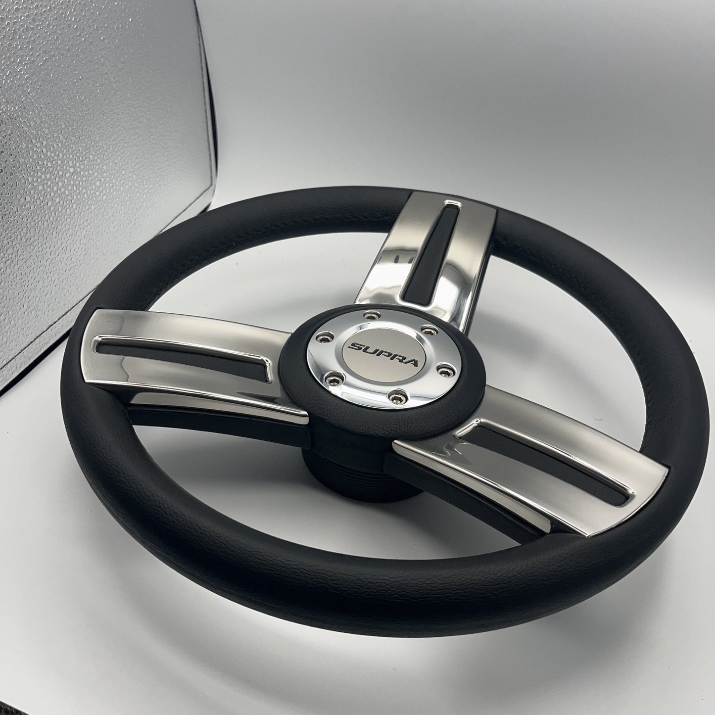Gussi Italia Marine Steering Wheel Stainless Steel Spokes Soft Touch Rim | Supra