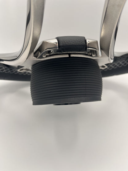 Lora Boat Steering Wheel Stainless Steel Spokes | Silver Wave Boat Logo