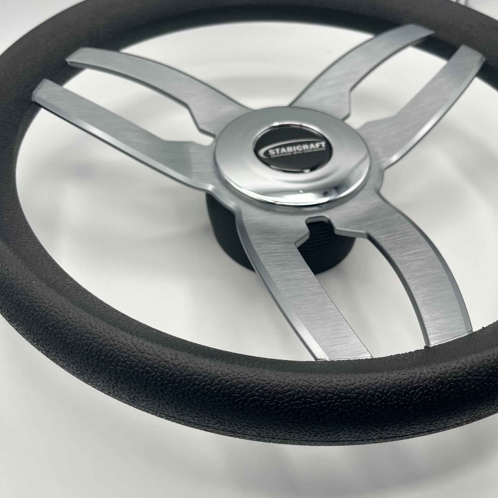 Cabrio Boat Steering Wheel Gray Brushed Alum Spoke | StabiCraft