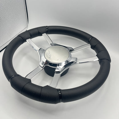 Malera Boat Steering Wheel Chrome Spokes | SunChaser