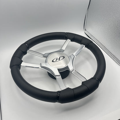 Malera Boat Steering Wheel Chrome Spokes | Harris Kayot Gray Star