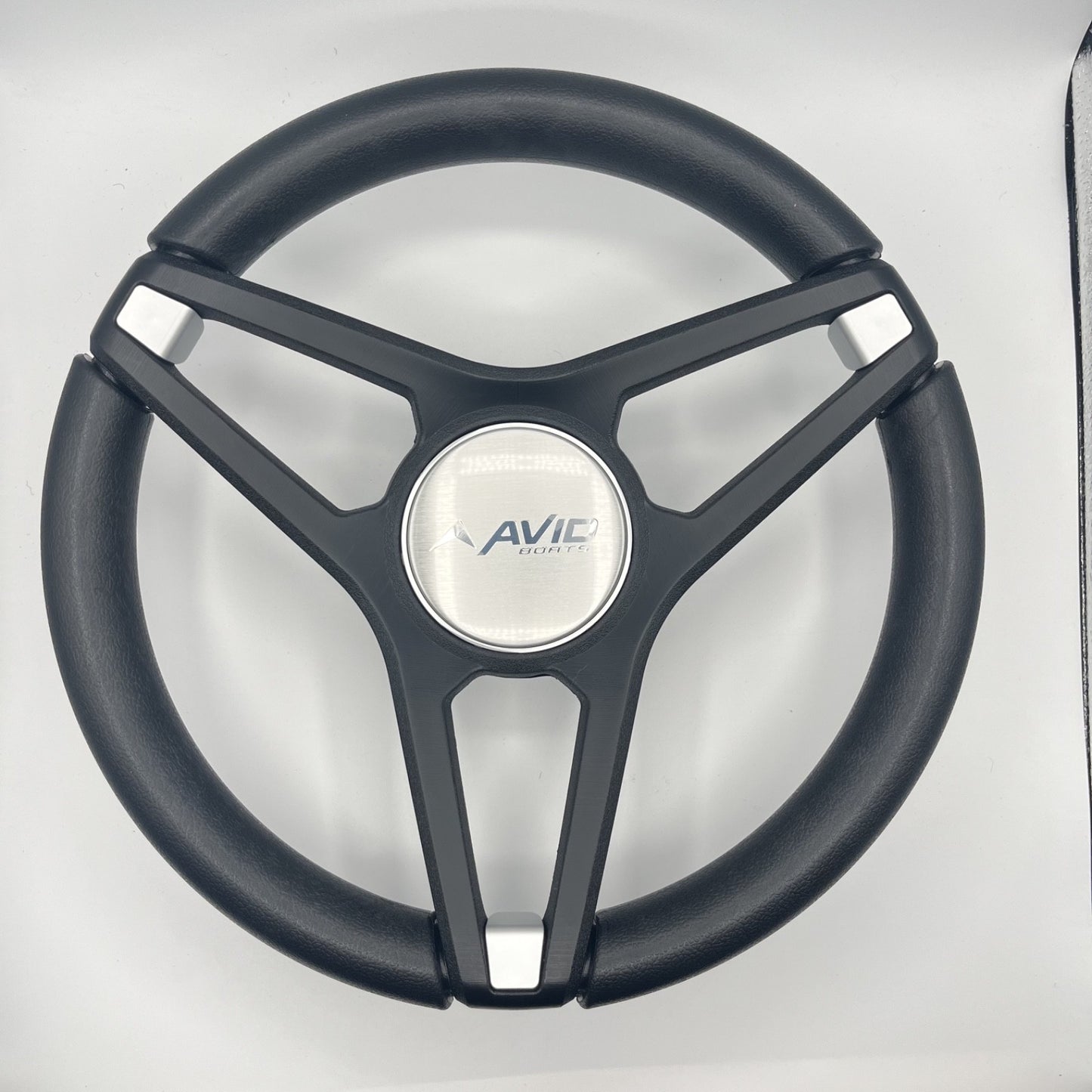 Molino Black w/Soft Touch Urethane Rim Boat Steering Wheel | Avid Boats