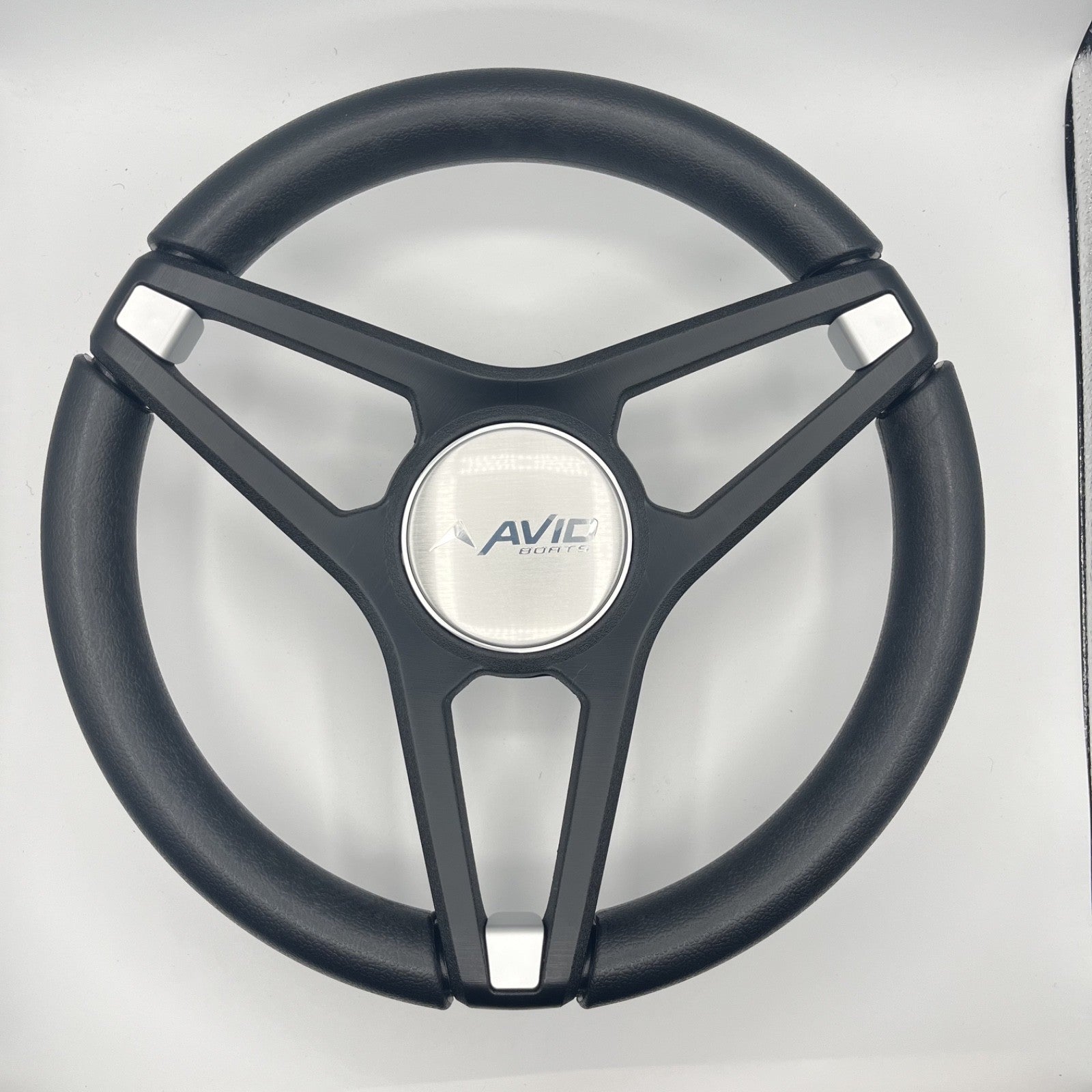 Molino Black w/Soft Touch Urethane Rim Boat Steering Wheel | Avid Boats