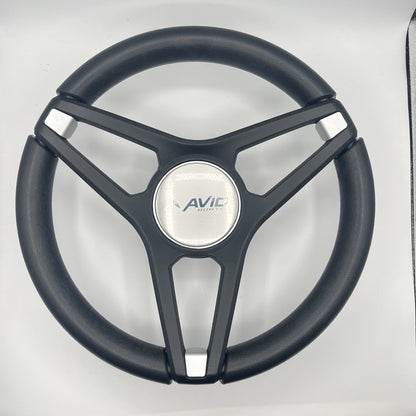 Molino Black w/Soft Touch Urethane Rim Boat Steering Wheel | Avid Boats