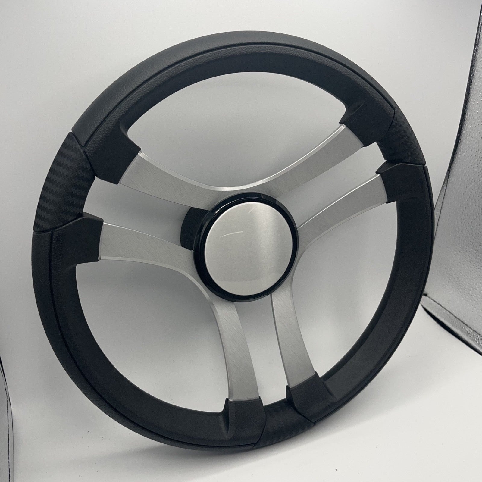 Benaco Boat Steering Wheel Brushed Aluminum Spokes - Plain