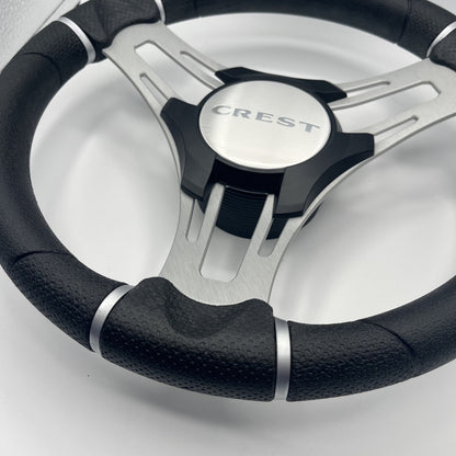 Gussi Italia Boat Steering Wheel Brushed Aluminum Spokes | Crest Boats