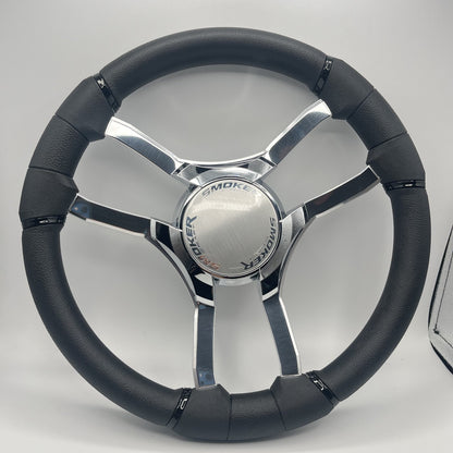 Malera Boat Steering Wheel Chrome Spokes | Smoker