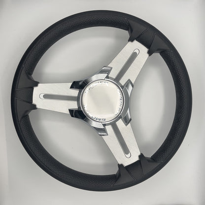 Model 15 Marine Steering Wheel Brushed Aluminum Spokes | Smokercraft