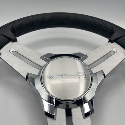 Model 15A Marine Steering Wheel Brushed Alum Spokes | Gussi Italia Cap